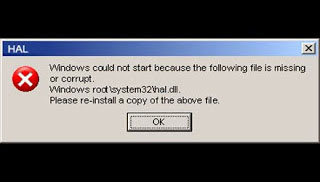 cómo solucionar la falta de hal.dll usando Windows Vista