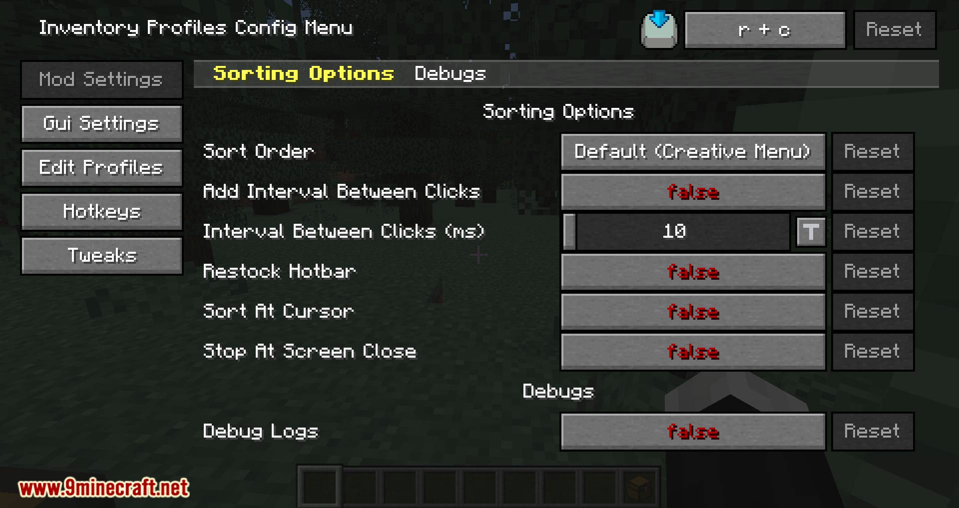 Inventory Profiles mod for minecraft 08