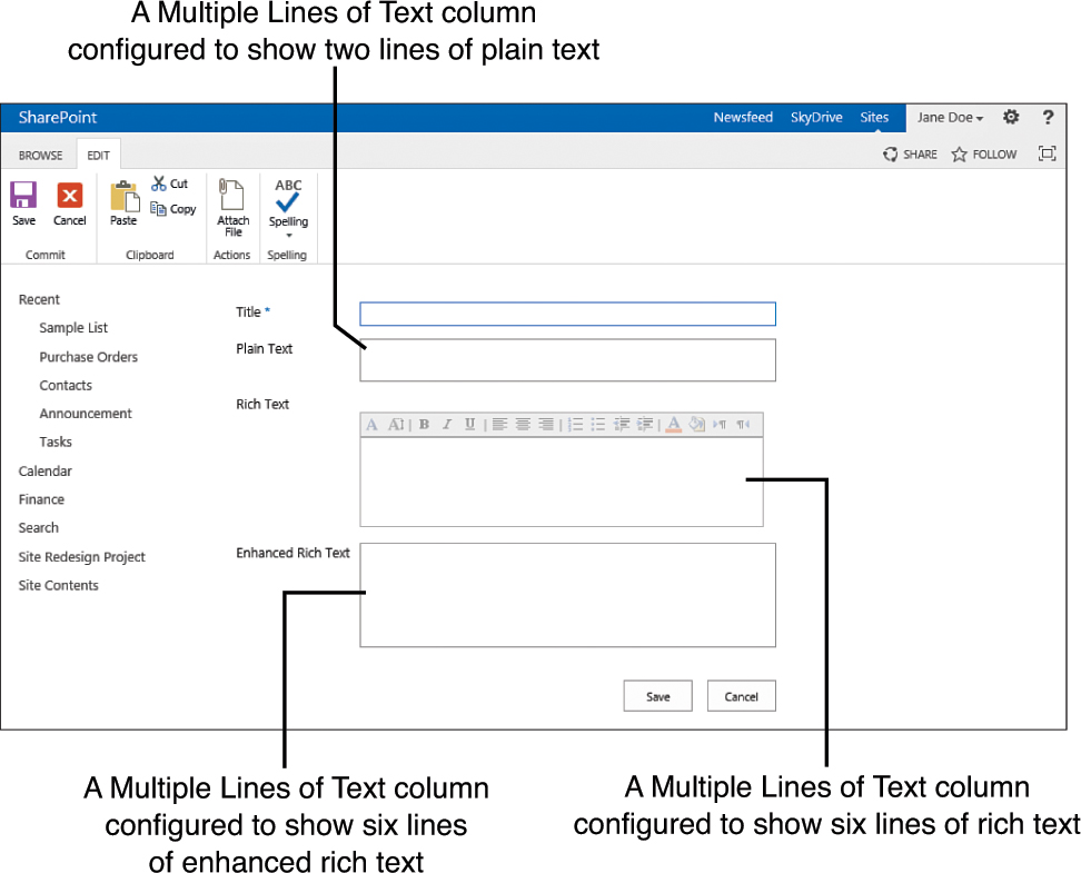 Sharepoint 2013 Choose a Column Type (part 1) Single Line of Text