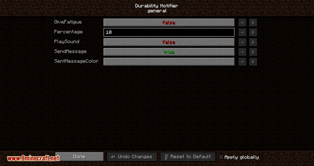 Durability Notifier mod for minecraft 04