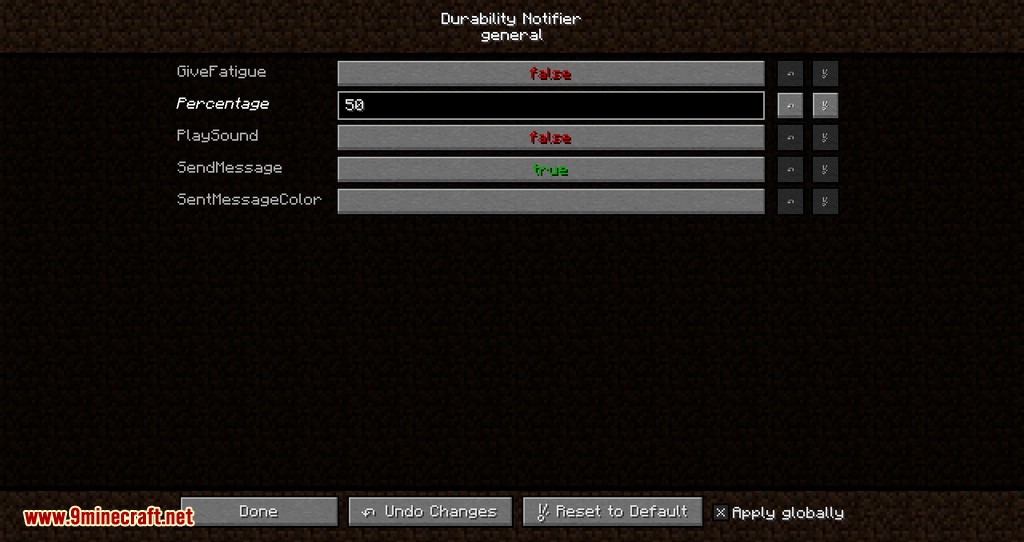 Durability Notifier mod for minecraft 05