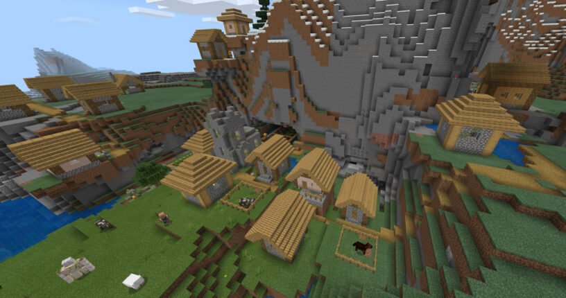 Mountain Village w/Monster Spawner (Bedrock - 1.14+)