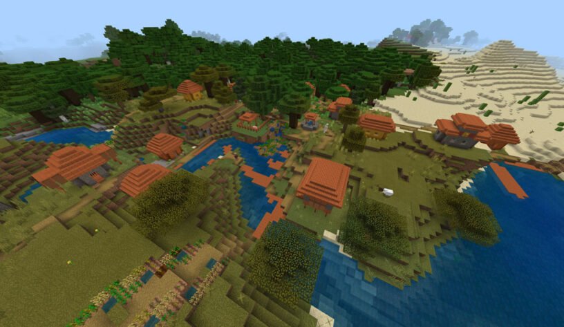 Savanna Village Overlapping w/Dark Oak Forest Seed