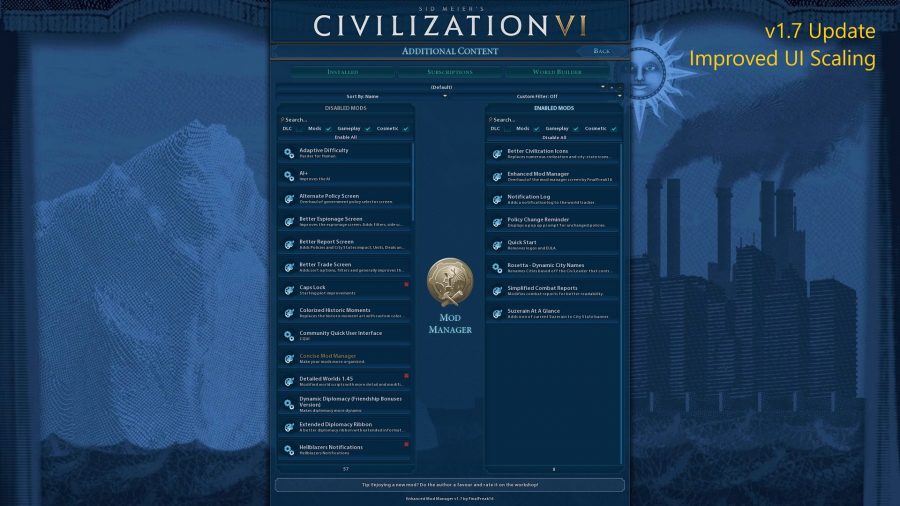 Enhanced Mod Manager - Top 9 best Civilization VI mods | Civ 6 mods download .