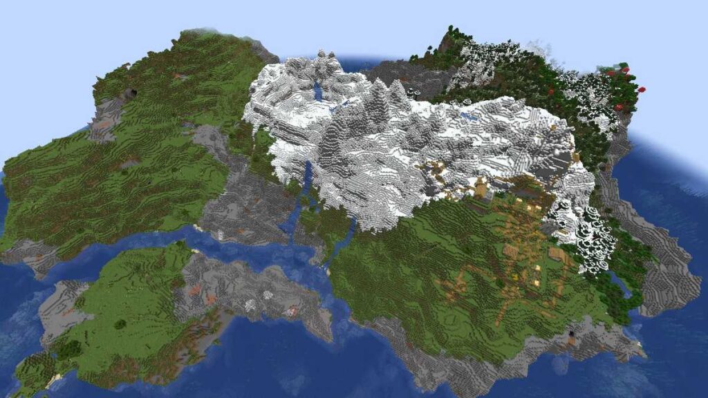 Marvelous Mountain Island - Top 15 Best Minecraft Seeds 1.18 (Java & Bedrock)