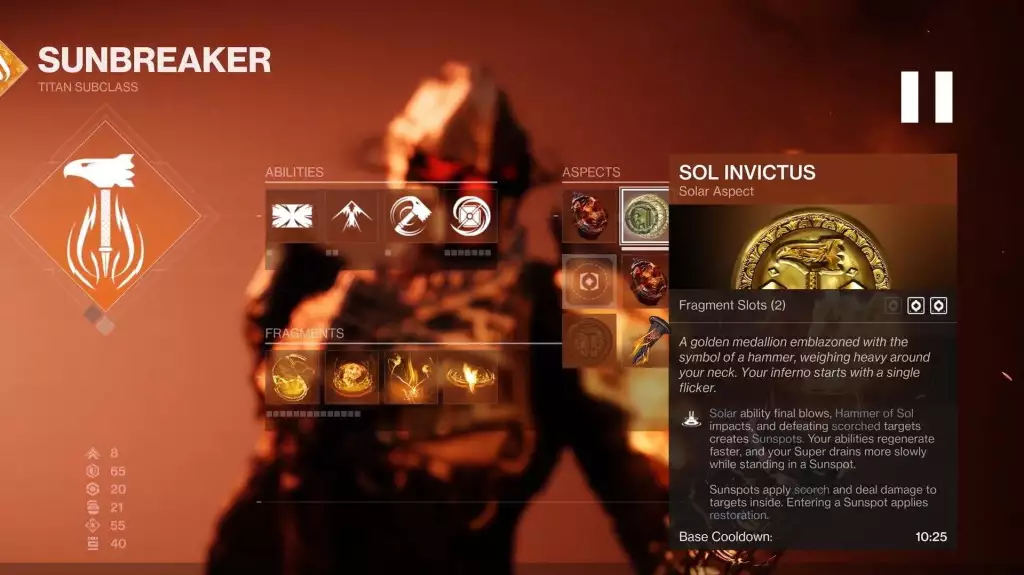 Sol Invictus is one of Titan's Solar 3.0 aspects. (Picture: Bungie)