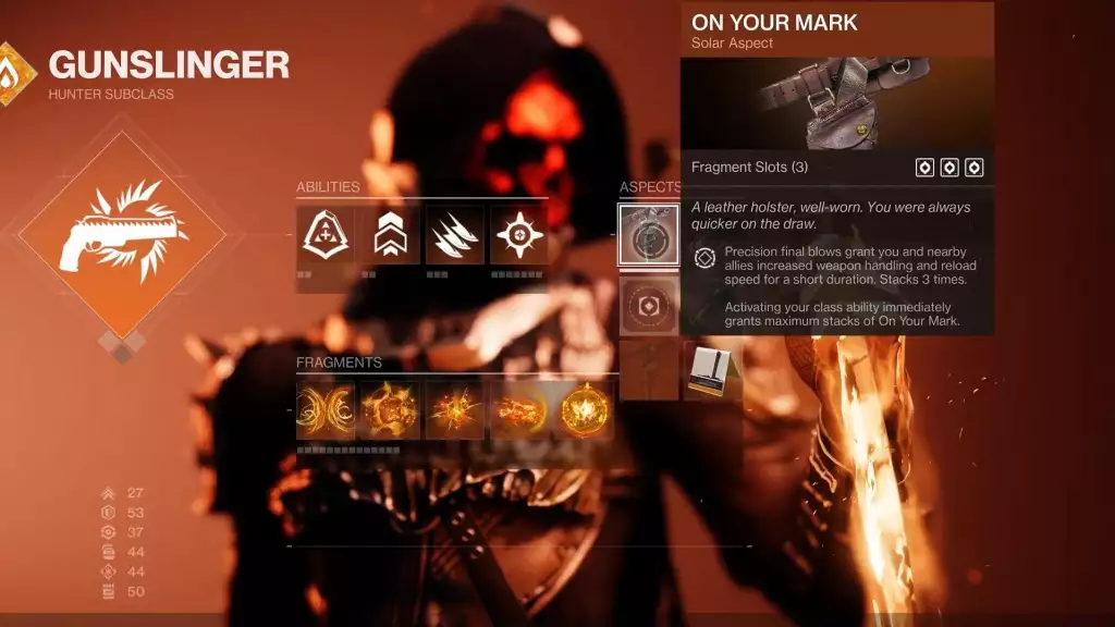 On your mark is one of Hunter's Solar 3.0 aspects. (Picture: Bungie)