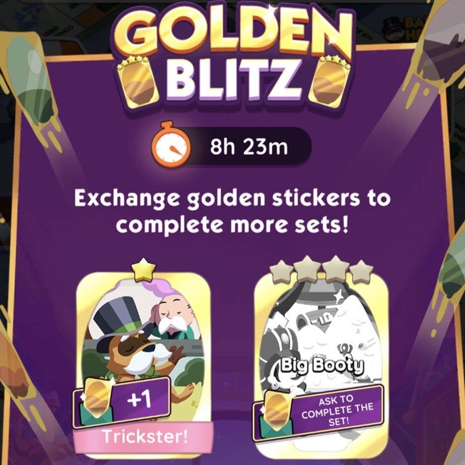 How to Trade Gold Stickers in Monopoly GO Golden Blitz Event