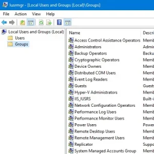 Local Users Groups Management Windows
