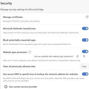 Microsoft Edge Website Typo Protection