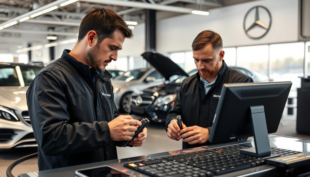 Mercedes dealership service center with key programming equipment Mercedes dealership service center with key programming equipment