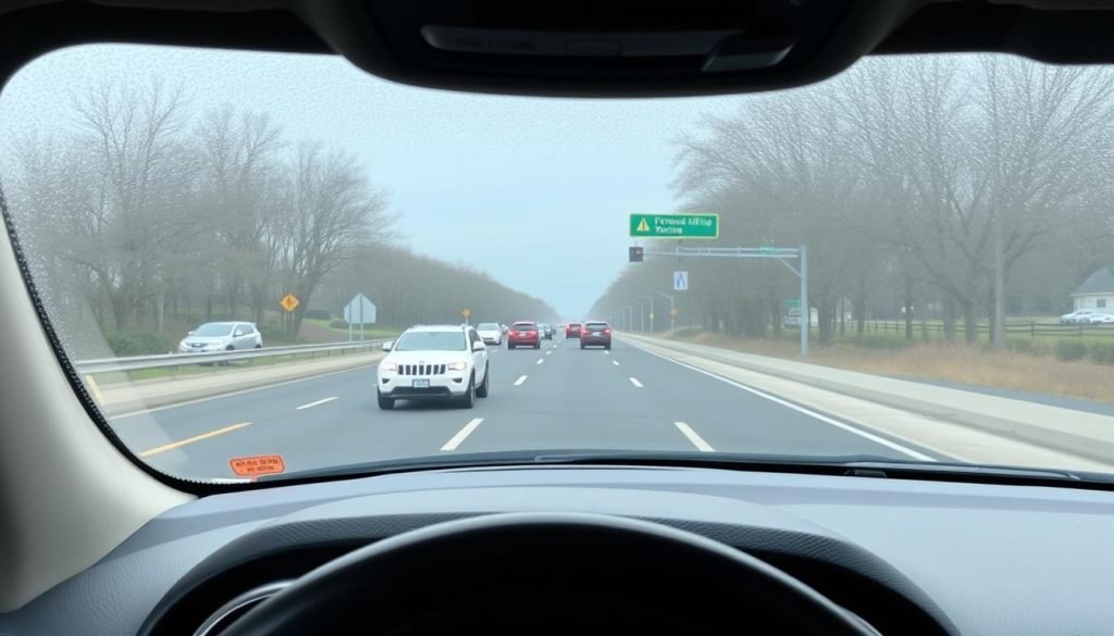 Jeep Grand Cherokee forward collision warning system in action