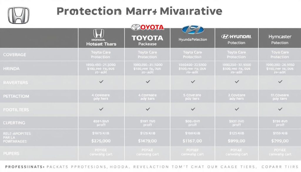 Comparison of different automotive protection packages from major manufacturers Comparison of different automotive protection packages from major manufacturers