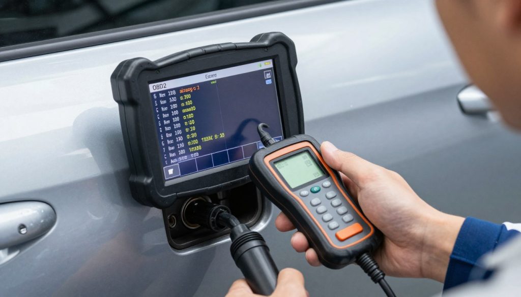 Diagnostic scan tool reading airbag system fault codes Diagnostic scan tool reading airbag system fault codes