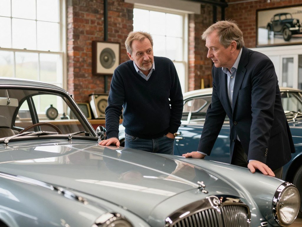 For the Love of Cars hosts working on a British classic car